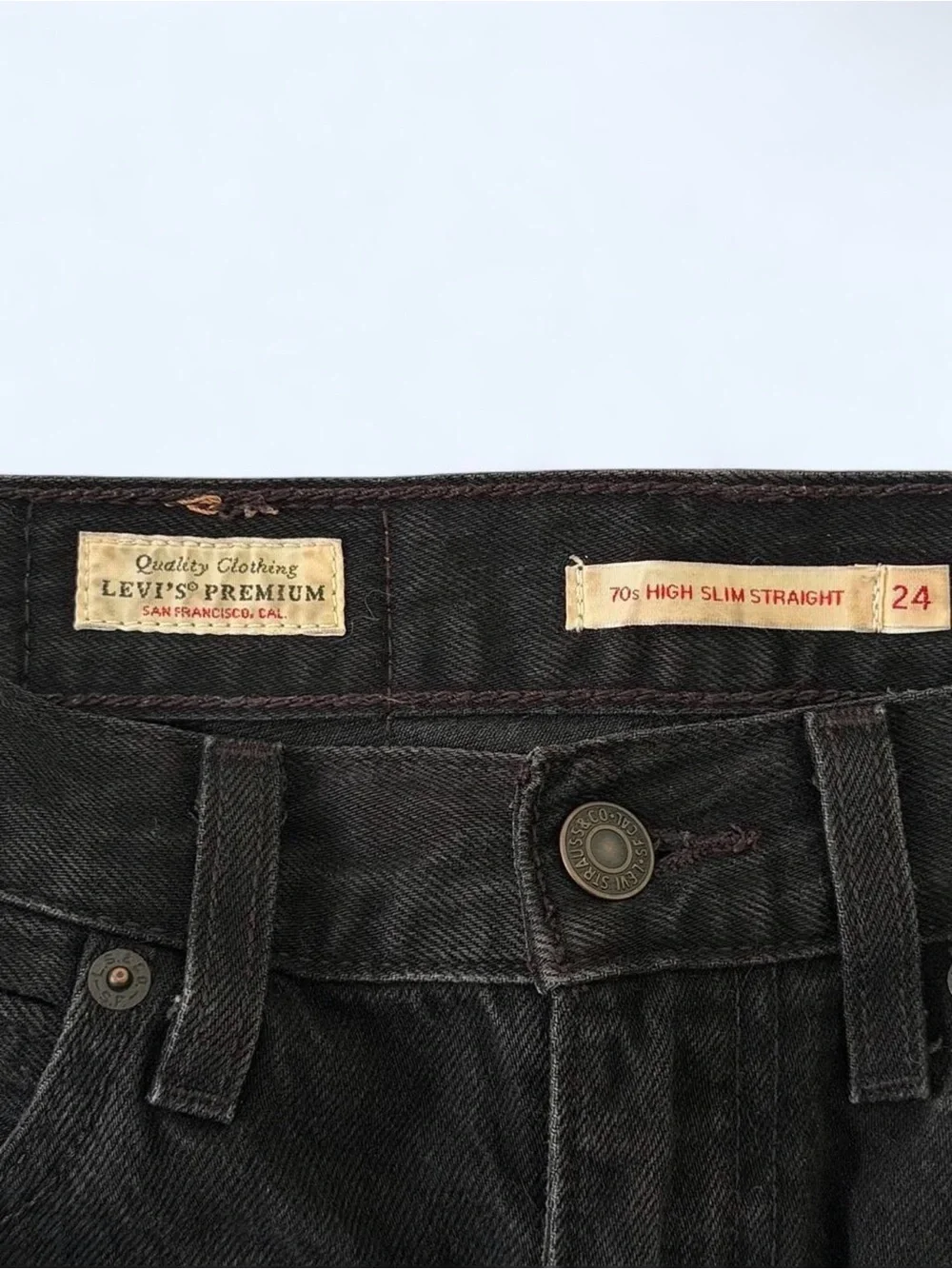 Levi's 70s high slim straight black jeans